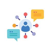 Connected Person with Communication and Network on black background vector