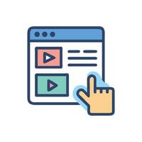 Online Courses with Hand Cursor Click Icon vector