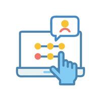 Data Privacy on Laptop with User Verification Icon vector