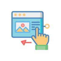 Clicking Interface, Website Interactions, Touch, Scrolling, User Experience vector