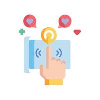 Touchscreen Interface with Heart Reactions for Social Media vector
