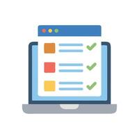 Laptop with Checklist for Project Management and Tracking vector