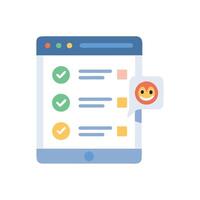 Digital Tablet Task Completion, Checklist and Feedback Concept vector