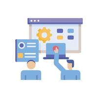 Training session illustration with a facilitator and audience vector
