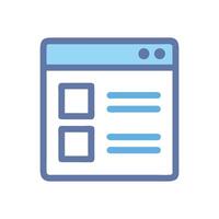 Stylized web browser window with content layout illustration vector