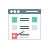 Website Mockup Illustration with Connecting Elements in Color vector