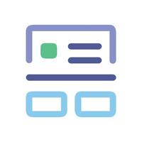 Website Mockup Icon with Two Buttons on Black vector