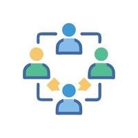 Teamwork network communication, collaboration, interaction, and connection concept. vector