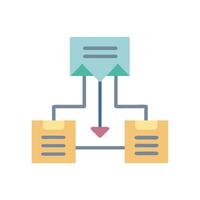 Document distribution diagram, data flow with simple flat design vector