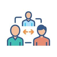 Teamwork icon for communication and collaboration on project vector