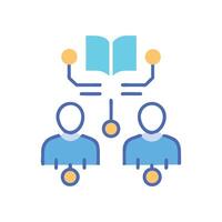Knowledge Sharing and Learning with Digital Connection Icon vector