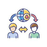 Global Communication Illustration with Notifications for Network Exchange vector