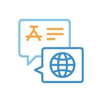 Translation and Globalization Icon with Speech Bubbles vector