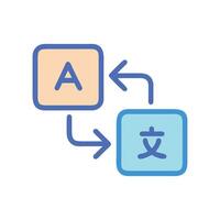 Translation icon for language conversion with multilingual content vector