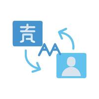 Language Translation Icon with Chinese and User Representation vector