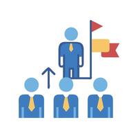 Leader, Team, Goal Achievement, Business Hierarchy, Teamwork Icon vector