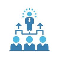 Leadership hierarchy symbol with ideas, direction, and teamwork vector