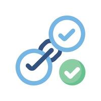 Secure Link Verification Chain with Checkmark and Safety vector