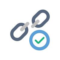 Valid Link Connection Symbol Secure, Connected, Verified, Successful vector