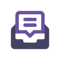 Inbox with Message Icon for Notification Purpose Illustration vector