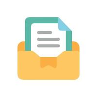 Folder with document, file management, data and records vector