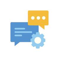 Chatbot Automation Settings Speech Bubbles and Gear Illustration vector