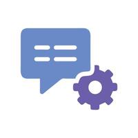 Chat settings icon. Customization and support concept. vector