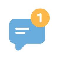 New Message Notification Icon with Number One Badge vector
