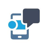 Mobile phone notification icon on a black background vector