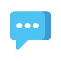 Blue message bubble icon with loading dots illustration vector