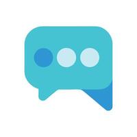 Aqua message bubble with three dots communication icon vector