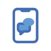 Blue Smartphone with Messaging Icon on Dark Background vector