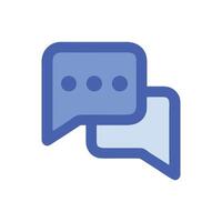 Blue messaging bubbles icon for communication and notifications vector