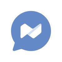Blue Chat Bubble with Play Icon on Black vector