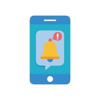 Phone with Notification Bell and Exclamation Point Symbol vector