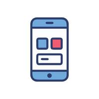Mobile app interface design with colorful elements icon vector