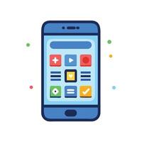 Mobile Phone App Interface with Colorful Icons vector