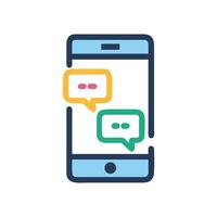 Colorful Smartphone with Messaging Bubbles Icon Illustration Isolated vector