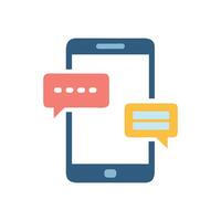 Smartphone Messaging App Icon on Black Background vector