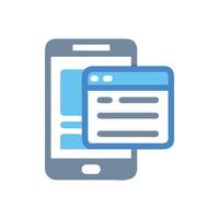Mobile Phone with Website Browser Window Icon Concept vector