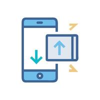 Mobile Data Transfer Upload and Download Concept Illustration vector
