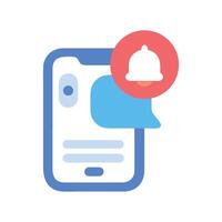 Smartphone notification alert icon on black background vector