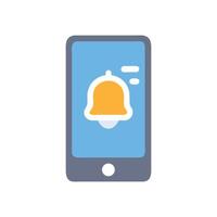 Mobile Phone with Notification Icon in Cartoon Style vector