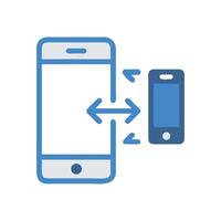 Mobile Device Data Transfer and Communication Icon vector