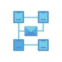 Networked smartphones or tablets sending email, connecting devices vector