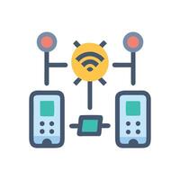 Internet of Things network with phones and Wifi vector