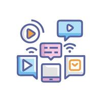 Digital Communication Network Social Media and Content Sharing Icon vector