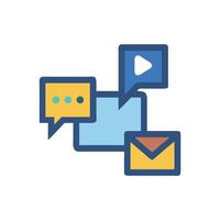 Communication Channels and Methods Icons Illustration Design vector
