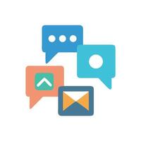 Four colorful speech bubbles representing various communication options vector
