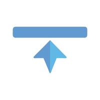 Blue upload icon on a black background image vector